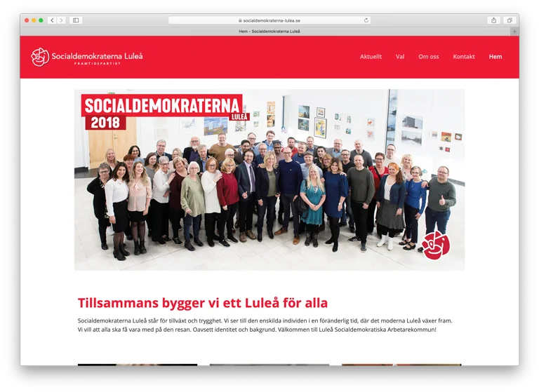 Webb i WordPress för Socialdemokraterna Luleå