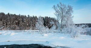 Prästholmen Råne älvdal på vinter liggande bild 00047