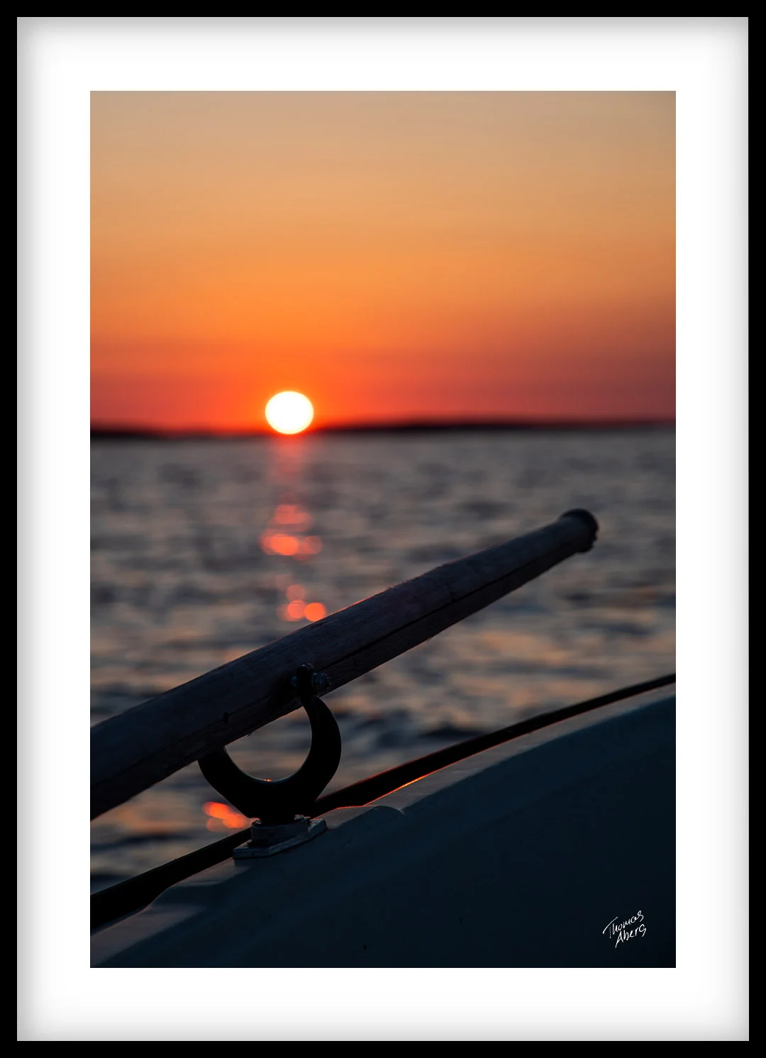 Fiskebåt i solnedgång Tavla 00031