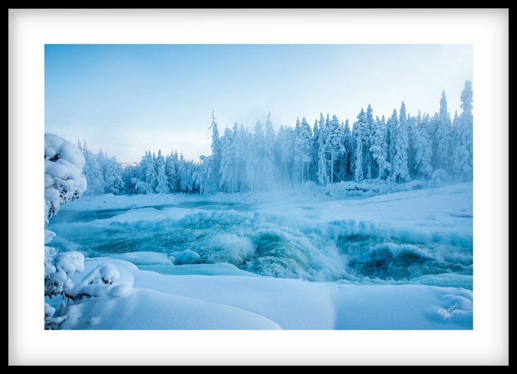 Tavla 00046 Storforsen januari vinter