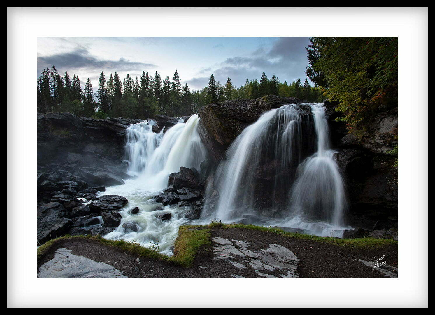 Tavla 00054 Ristafallet vattenfall Åre