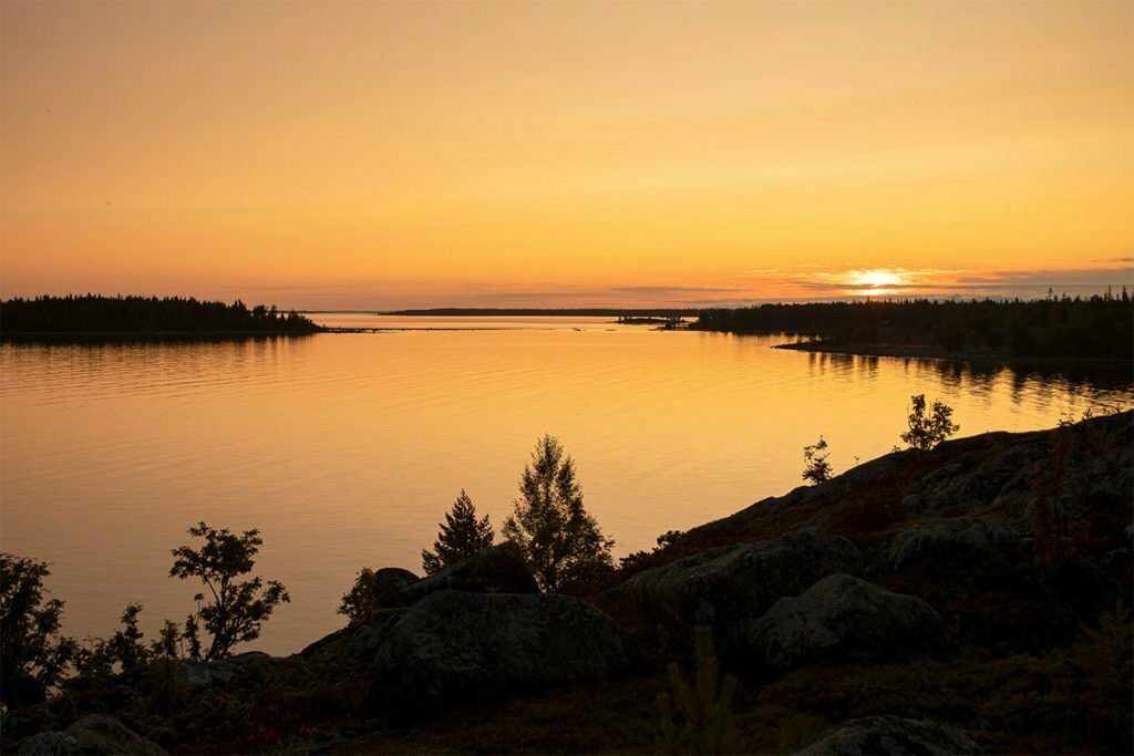 Kluntarna soluppgång i Luleå skärgård