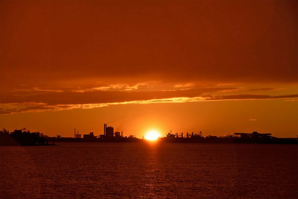 SSAB Luleå solnedgång 1200x800 px liggande bild 00026