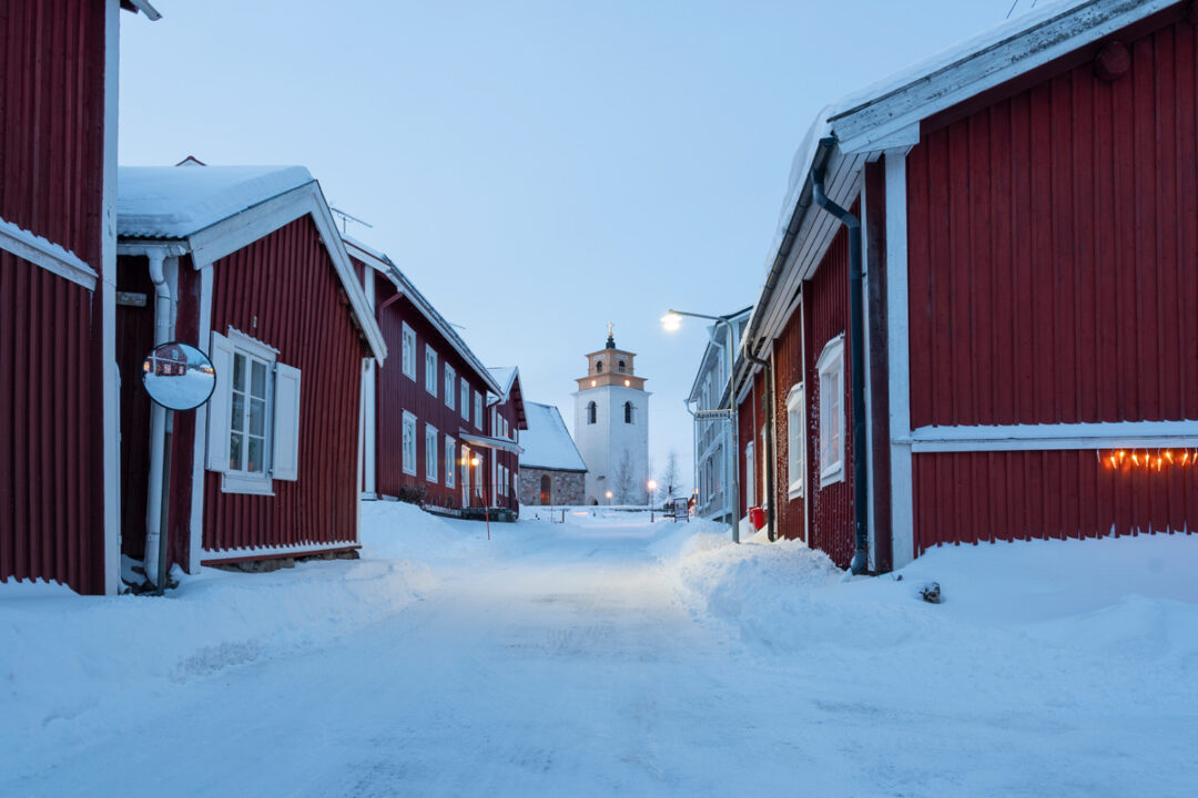 Gammelstad Kyrkstad Vinter Gryning