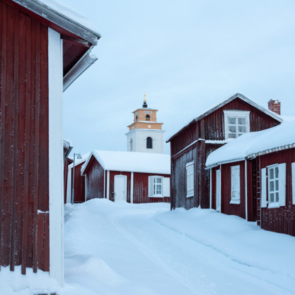 Gammelstad Kyrkstad Kyrktornet Vinter