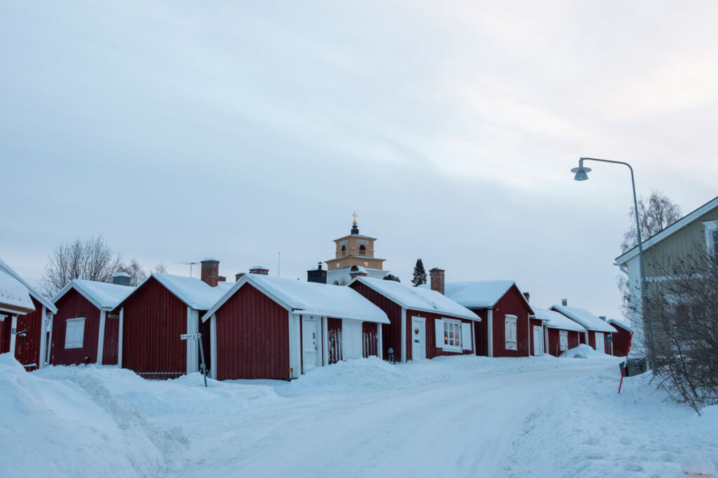 Gammelstad Kyrkstad Kyrktornet Vinter Rutviksvägen