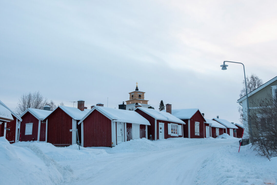 Gammelstad Kyrkstad Kyrktornet Vinter Rutviksvägen