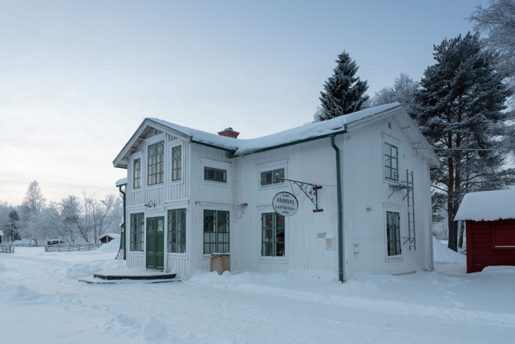 Gammelstad Kyrkstad Hägnan Lanthandel Vinter