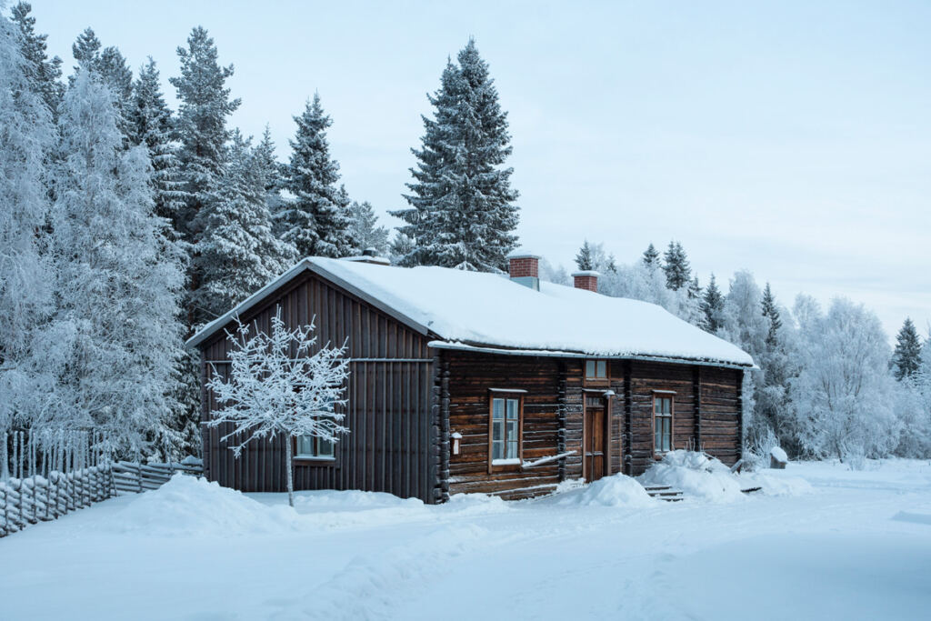 Gammelstad Kyrkstad Hägnan Timrad byggnad Vita träd