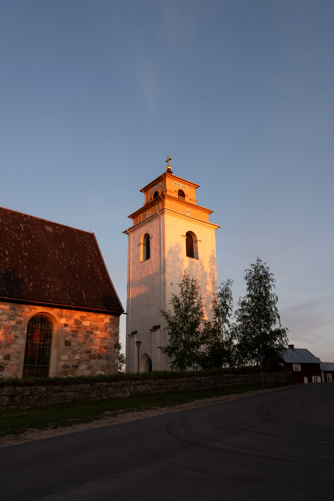 Gammelstad Kyrktorn Midnattsljus