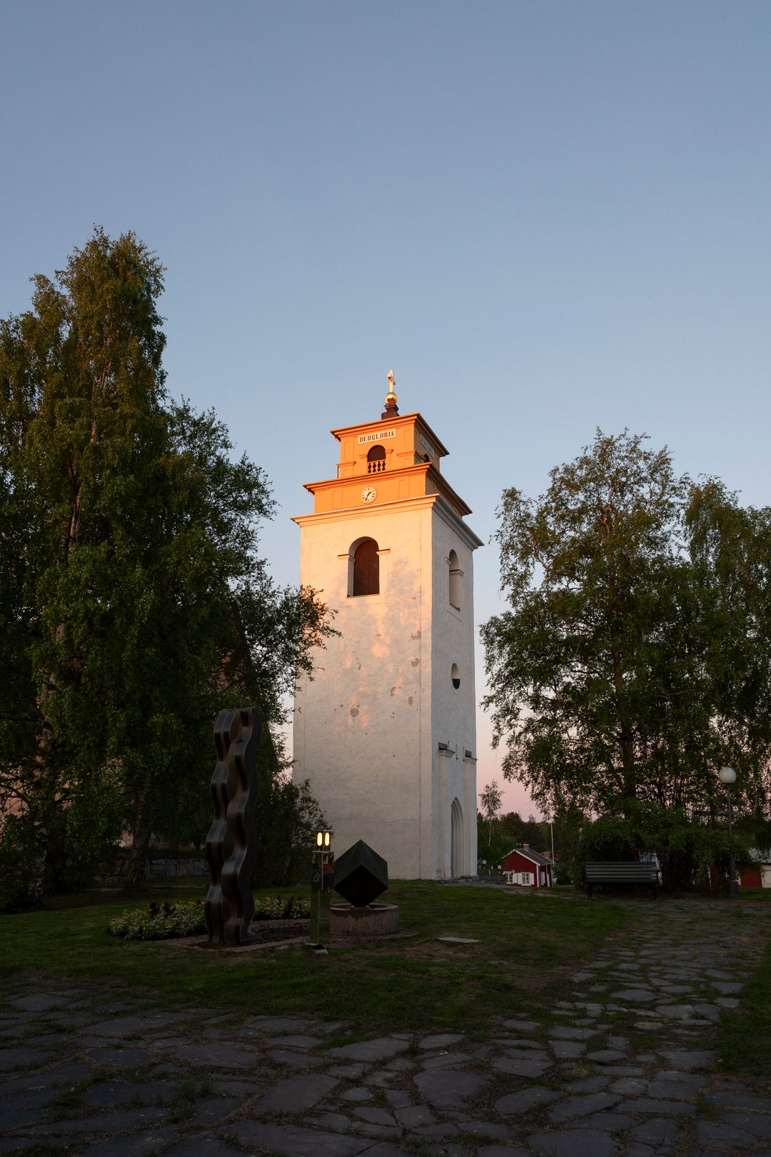 Gammelstad Kyrktorn Midnattsljus